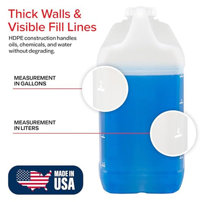 Stock Your Home 2.5 Gallon Water Jug, Made in USA — Heavy-Duty HDPE Carboy Oil Container with Secure Lid, Motor Oil Jug, Container for Used Motor Oil, Multi-Use Jug for Water, Oil & Industrial Liquids