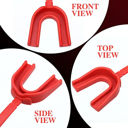 8 Pieces Strapped Mouth Guard Sports Mouthguard with Strap Soft Football Mouthpiece for Adults Youth Basketball Boxing MMA Lacrosse Hockey Wrestling (Red, White, Black, Dark Blue) - color: Red, White, Black, Dark Blue