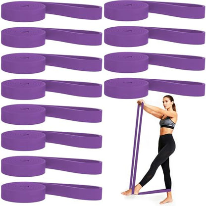 12-Pack Resistance Bands Set - Pull Up Assist, Strength Training & Physical Therapy for Home Gym | Exercise Loop Bands for Men & Women - color: Purple 35-85lbs