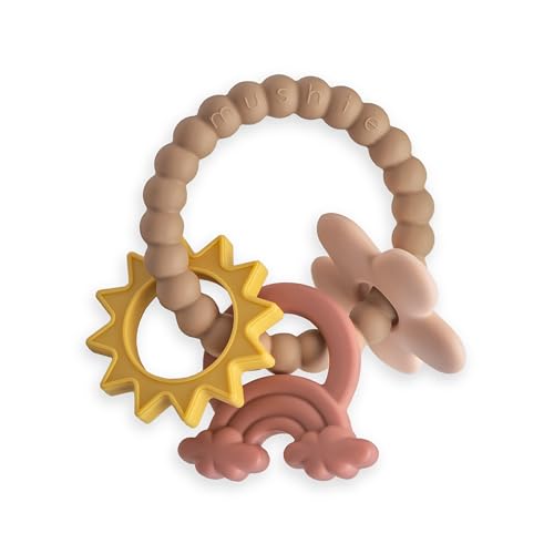 mushie Silicone Nature Teething Ring Toy - color: Nature
