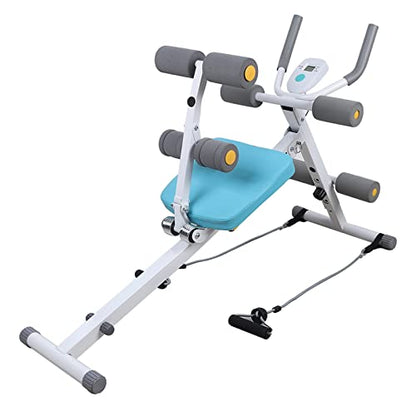 TFCFL Core Ab Trainer Bench Abdominal Stomach Exerciser Workout Gym Fitness Machine Ab Machine Abdominal Cruncher Core Workout Sit Up Bench Side Shaper LED Foldable Exercise Roller Wheels