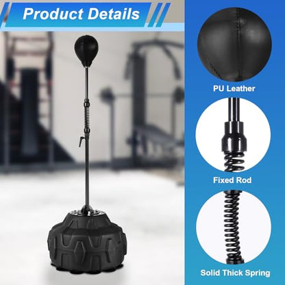 Punching Bag with Stand Height Adjustable 55.9-71.6”Box Trainer - Rugged Boxing Equipment for Home Gym, Fast Reflex Training, Knockout Workouts, Speed Bag for Adults and Kid, Relieve Stress & Fitness