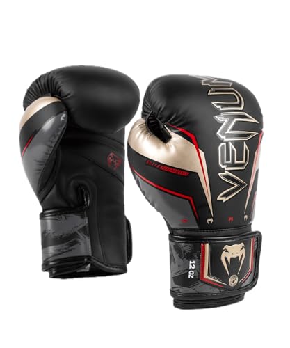Venum Elite Evo Boxhandschuhe - color: Black/Gold/Red, size: 12 oz