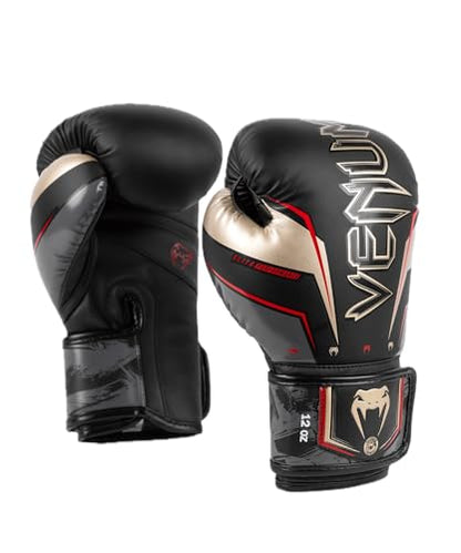 Venum Elite Evo Boxhandschuhe - color: Black/Gold/Red, size: 12 oz