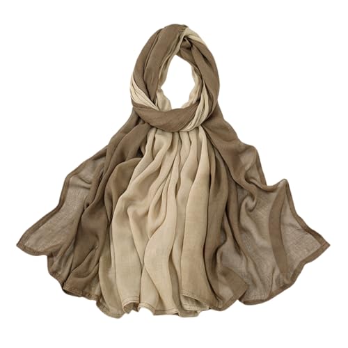 Fashion Gradient Color Hijab Scarf for Women Soft Modal Instant Jersey Hijab Head Wraps Long Shawls - color: Color 1
