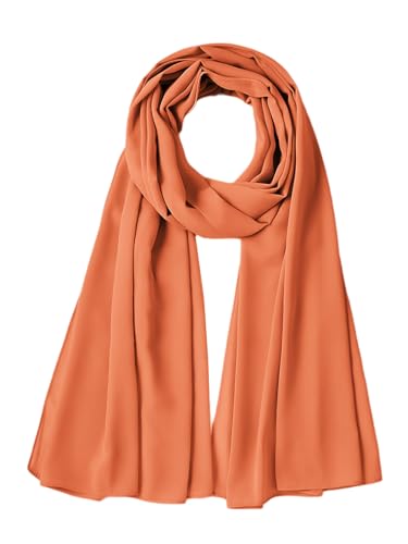 Chiffon Scarf for Women Lightweight Breathable Sunscreen Soft Solid Hijab Scarf for Daily & Muslim Wear - color: Crimson Chiffon Scarf