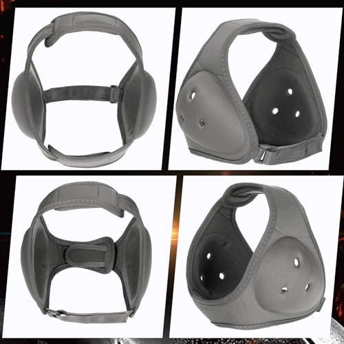 Jerify 2 Pcs Wrestling Headgear for Kids Youth Soft Grappling Headgear Wrestling Adjustable Ear Guard Protective(Grey) - color: Grey