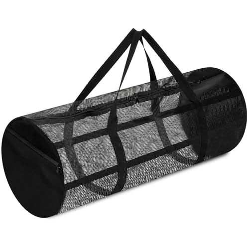 Diving Mesh Duffel Bag Large Capacity, Quick-Dry Ventilation System Mesh Duffel Bag for Scuba Diving, Snorkeling & Spearfishing Ideal Beach Travel Companion with a Splash-Proof Phone Pocket