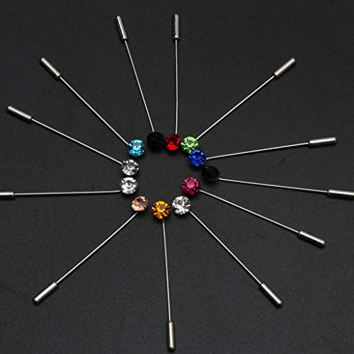 Sweater Shawl Clips 12Pcs Women Brooch Pins Colorful Crystal Hijab Scarf Pearls Safety Pins Sweater Shawl Clip Brooches Jewelry Jewelry Pins for Cardigan Blouse