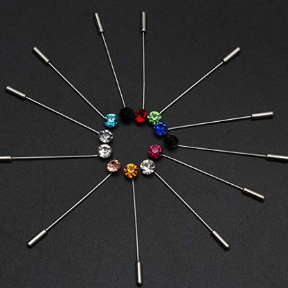 Sweater Shawl Clips 12Pcs Women Brooch Pins Colorful Crystal Hijab Scarf Pearls Safety Pins Sweater Shawl Clip Brooches Jewelry Jewelry Pins for Cardigan Blouse