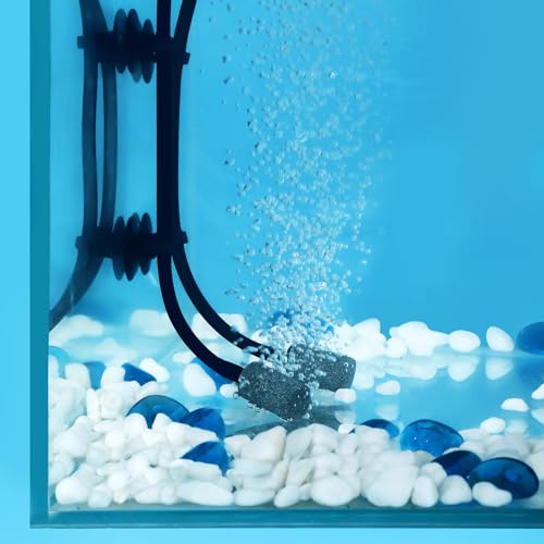 AQUANEAT 25 Feet Aquarium Airline Tubing, Standard 3/16" Tubing, Air Pump Accessories,with Air Stones, Check Valves, Suction Cups and Connectors (Black) - color: Black