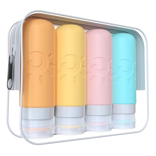 Zafit Travel Bottles - TSA Approved 3oz Leak Proof Containers for Toiletries (Multicolored) - color: Multicolored E