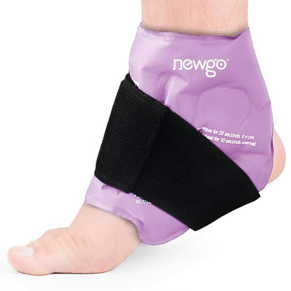 NEWGO Ankle Ice Pack Wrap for Sprained Relief, Ice Pack for Ankle Inuries Reusable, Cold Therapy for Ankles Swelling, Post Surgery Recovery - Purple - color: Purple-1pack