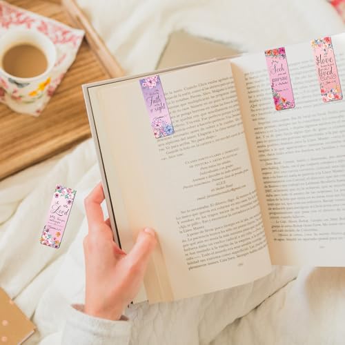 Bible Verse Magnetic Bookmarks - 30 PCs Christian Inspirational Floral Bookmark Reading Women Kids Catholic Religious Scripture Book Markers Church Supplies Teachers Students School Gifts - style: Christian Floral