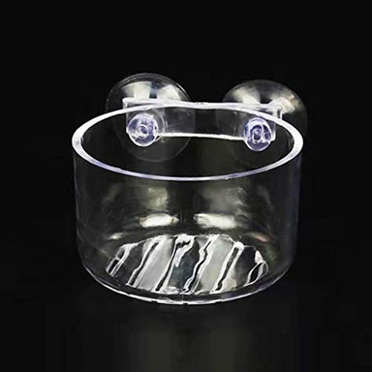2 Packs Aquarium Live Feeder Shrimp Fish Food Feeding Cups Small Clear Acrylic Cup with Suction Cup