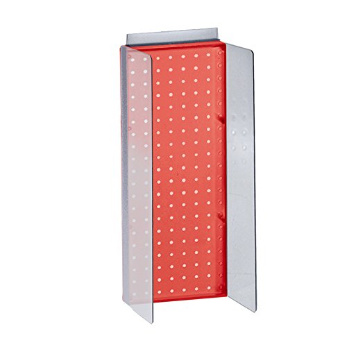 Azar Displays 700359-RED 8" W x 20.625" H Pegboard Powerwing Display with 3" W Side Wings in Translucent Red