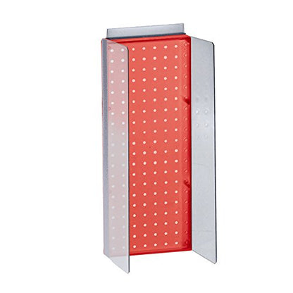 Azar Displays 700359-RED 8" W x 20.625" H Pegboard Powerwing Display with 3" W Side Wings in Translucent Red