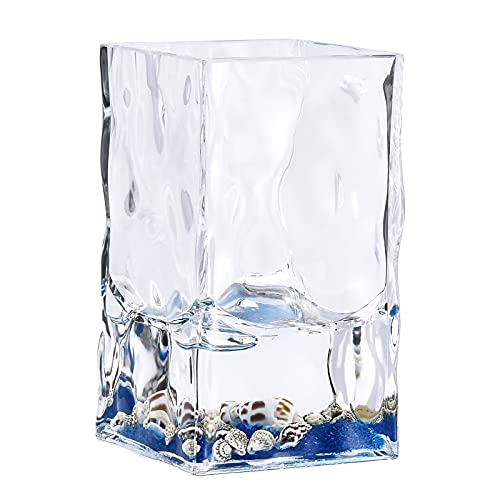 4 Piece Acrylic Liquid 3D Floating Motion Bathroom Vanity Accessory Set Oceam Theme Shell Toothbrush Holder, Tumbler, Soap Dispenser, Soap Dish - size: 4-piece, style: Shell