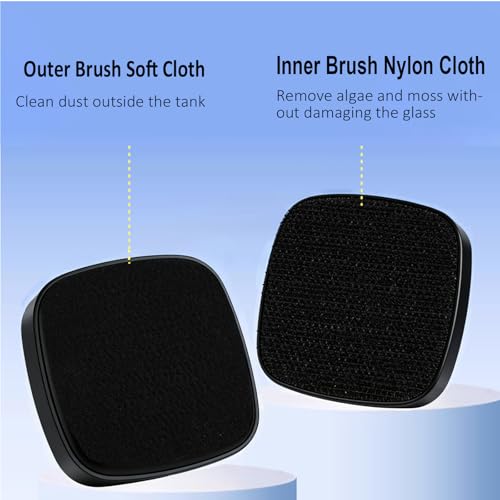 Aquarium Glass Algae Scraper Fish Tank Cleaner Mini Stain Scrubber Pads Aquarium Cleaning Tool for 1/5 Inch Thick Small Fish Tank up to 10 Gallons