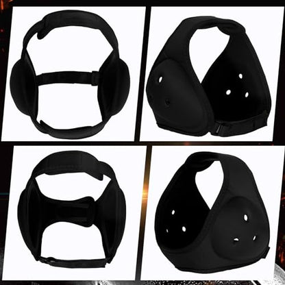 Jerify 3 Pcs Wrestling Headgear for Kids Youth Soft Grappling Headgear Wrestling Adjustable Ear Guard Protective(Black) - color: Black