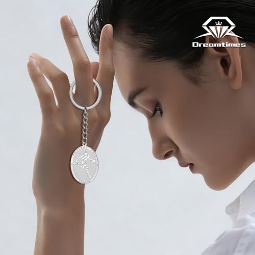 Dreamtimes St. Sebastian Medal Keychain for Men Women Stainless Steel Religious Saint Patron of Athletes Catholic Keychain - style: Basketball-s