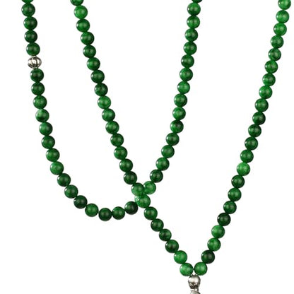 Premium Tasbih, Muslim Prayer Beads, 99 Beads (8mm), Green Chalcedony, Unisex, 22 Inches