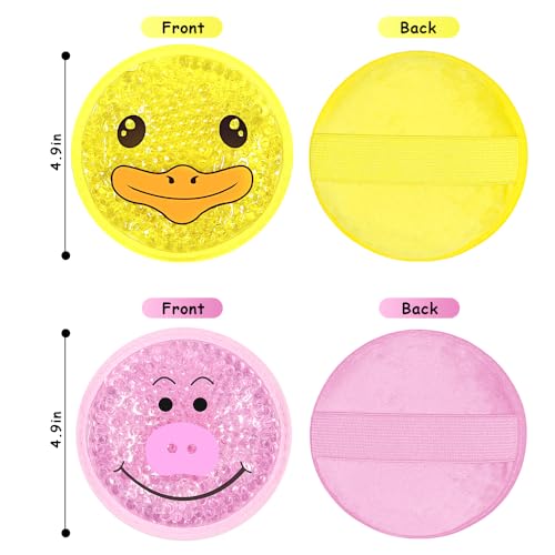 Ice Packs for Injuries Reusable 2 Packs Cold or Warm Compress Cold Packs for Injuries with Strap for Neck Head Fever Wisdom Teeth Recovery First Aid 4.9 Inch - style: Pig + Duck