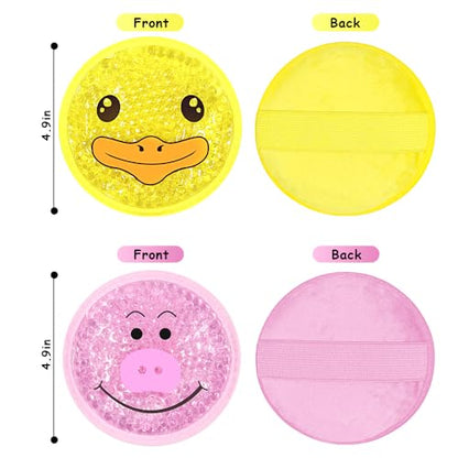 Ice Packs for Injuries Reusable 2 Packs Cold or Warm Compress Cold Packs for Injuries with Strap for Neck Head Fever Wisdom Teeth Recovery First Aid 4.9 Inch - style: Pig + Duck