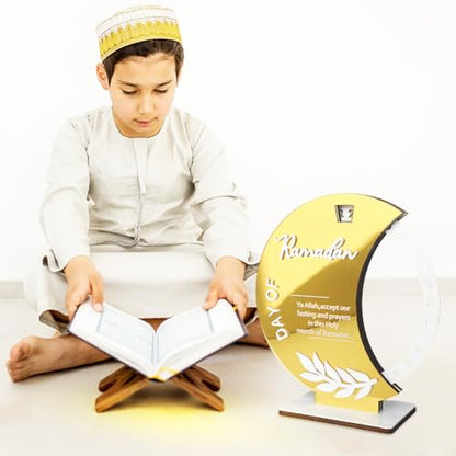 Ramadan Countdown Calendar, Rotatable 30 Days Til Eid, Eid Mubarak Advent Countdown Calendar Rotate Moon Shaped Eid Calendar for islamic Home Party Decorations