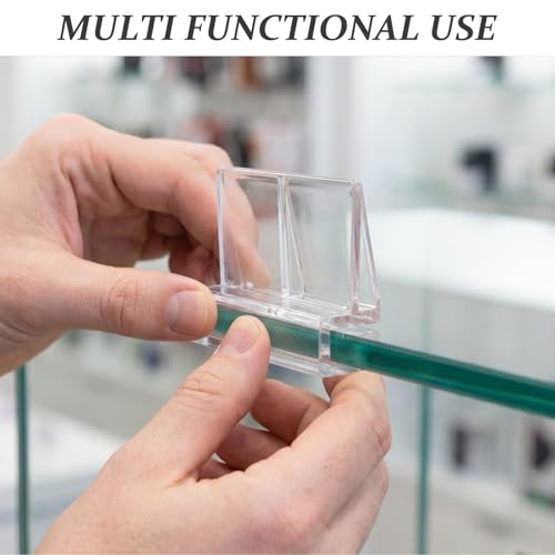 20pcs Fish Tank Lid Locking Clips - Transparent Terrarium Lid Clips - DIY Acrylic Fish Tank Cover Bracket for Home and Office Aquarium Box 6mm