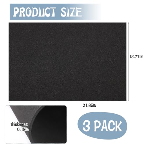 3 Packs 21.7 x 13.8 Inch Aquarium Fish Tank Leveling Mat, 5mm Thick Fish Tank Mat for Shock Absorbing Compressible Nonslip Neoprene Mat Aquarium Bottom Pad, Easy to Cut, Stability