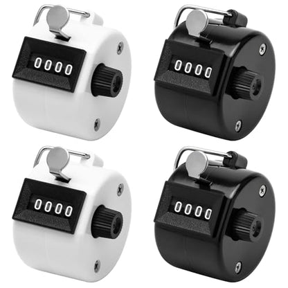4-Digit Handheld Mechanical Counter Clicker with Finger Ring, Tally Counter for Inventory Counting, Sports Scoring, Coaching, Events and Classroom Attendance
