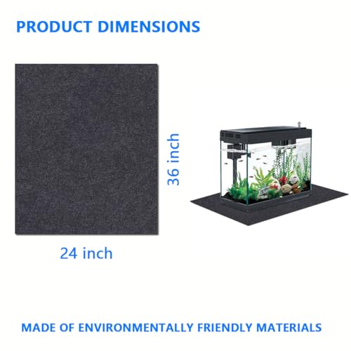 Aquarium Leveling Mat，Under Fish Tank Mat——Soft Absorbent Material，Anti-Slip and Waterproof Backing，Cushion the Friction Between the Fish Tank and the Table，Washable (24 x 36 Inch) - size: 24 x 36 Inch