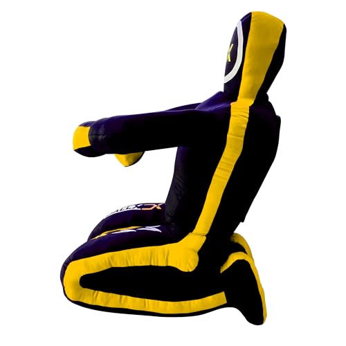 DALLX MMA Grappling Dummy BBJ Wrestling Brazilian Jiu Jitsu Punching Bag Judo Karate Throwing Boxing Fighting Dummy Self Defense Sitting Position – UNFILLED - color: Black Yellow, size: 4FT
