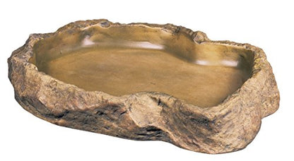 Exo Terra Reptile Feeding Dish – Natural Rock Look Food & Water Bowl for Lizards, Turtles, Snakes & Amphibians – Food-Grade Resin, Non-Porous, Easy Clean, Bacteria Resistant – Extra Large | Natural Rock Look Food & Water Bowl for Lizards, Turtles, Snakes