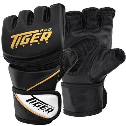 MMA Grappling Gloves: Durable Maya Hide Leather, PC-3 Shock Padding & Quick-EZ Wrist Support - size: Small