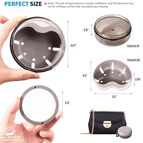 Denture Case, Definitely No-Leak Denture Bath Box for Traveling Perfectly, Denture Cup with Strainer & Mirror(Pink) - color: Pink