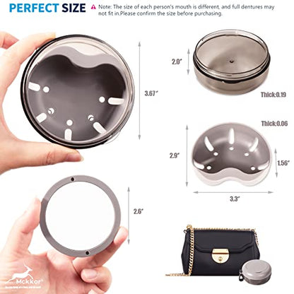 Denture Case, Definitely No-Leak Denture Bath Box for Traveling Perfectly, Denture Cup with Strainer & Mirror(Pink) - color: Pink