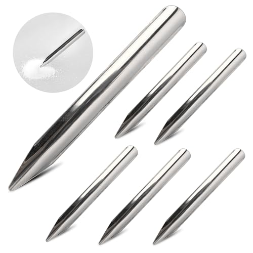 TUNQISM 6pcs 6-inch Laboratory Spatula, Stainless Steel Laboratory Shovel, Round Pointed Spatula, Laboratory Curved Metal Head Spoon, Used for scooping and transferring Mixed Powder