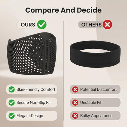 POCREATION Nylon Hijab Grip Band, Non Slip Elastic Headband Hair Fixing Tool for Under Scarf Daily Sports