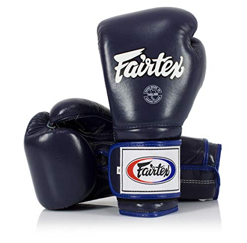 Fairtex BGV9 Muay 전문 복서 및 트레이너를 위한 | 하드 타자를 위한 멕시코 스타일 장갑 | 무술용 MMA 장갑 | 경량 및 충격 흡수 복싱 장갑 - color: 블루/블루 파이핑, size: 10온스