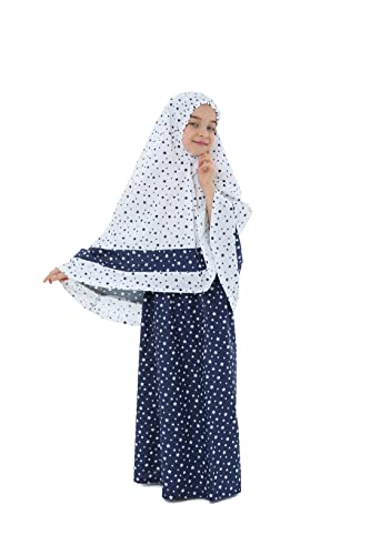 무슬림 아동용 여아용 기도 드레스 이슬람 의류 - size: 6-7 Years