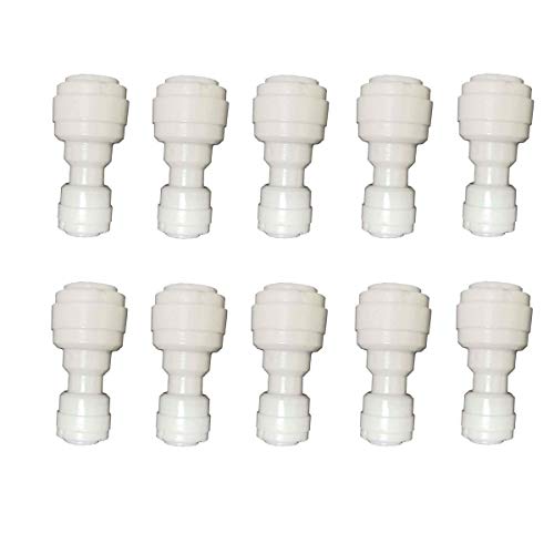 Malida water purifiers Tube Quick Connector Fittings Set of 10 (1/4" to 3/8" straight) - color: 1/4" to 3/8" straight