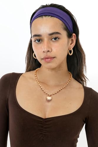 POTESSA 18K Gold Plated Pendant Necklace Medallion Coin Heart Y Shaped Chain Toggle Necklace for Women Jewelry - color: Bead Heart