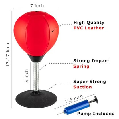 Stress Buster Desktop Punching Bag - Suctions to Your Desk, Raipoment Heavy Duty Stress Relief Ball, Funny Gifts for Boss or Coworker, Easter - size: Red