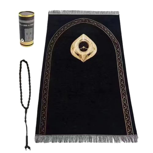 Compact Pocket Mat Box Portable for Prayer Muslims Islamic Prayer Mats Prayer Rug Gift Package with Rosary Beads Prayer Mat Travel Blanket