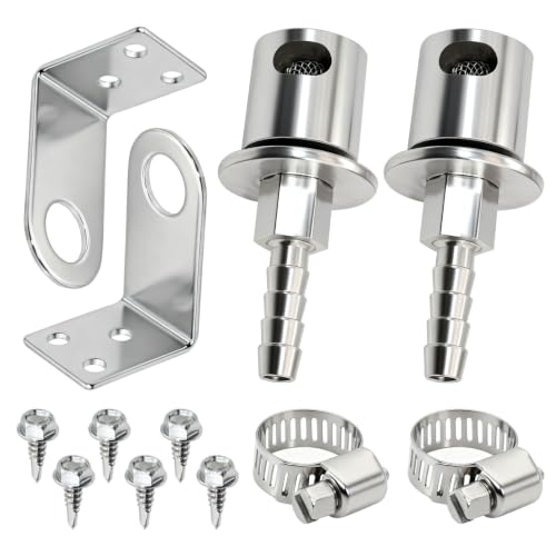 2Pcs Remote Mount Vent Valve for Fuel Tanks | Tank Vent Line Replacement Part, 5/16'' Barb Size, Detachable - color: 2 Pack