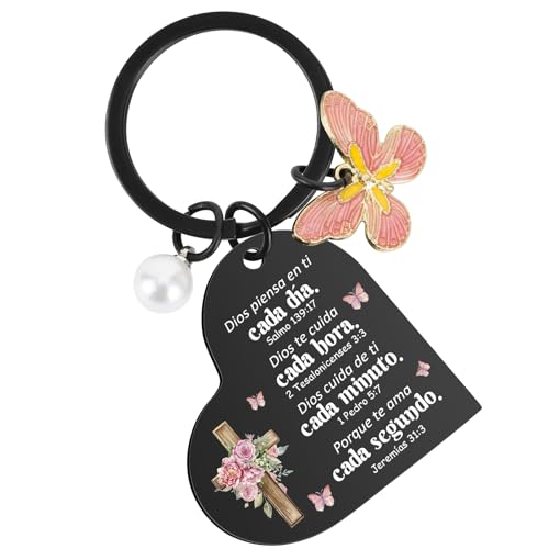 Spanish Christian Gifts For Women - Religious Inspirational Gifts With Bible Verse, Spiritual Keychain Christmas Birthday Gift for Female Mother Sister Friends