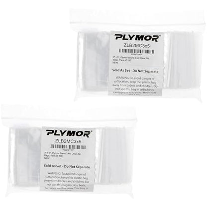 Plymor 3 x 5 inch, 2 Mil Zipper Reclosable Bags (Pack of 200) | Plastic poly bags for jewelry, beads, rings, earrings, pills, vitamins, spices, coins, screws & small parts - size: 3" x 5" (200 Count)