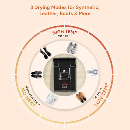 DR.PREPARE Boot Dryer Shoe Dryer, Glove & Boot Warmer with Heat Blower, Adjustable Rack & Timer for Shoes, Gloves, Hat, Socks
